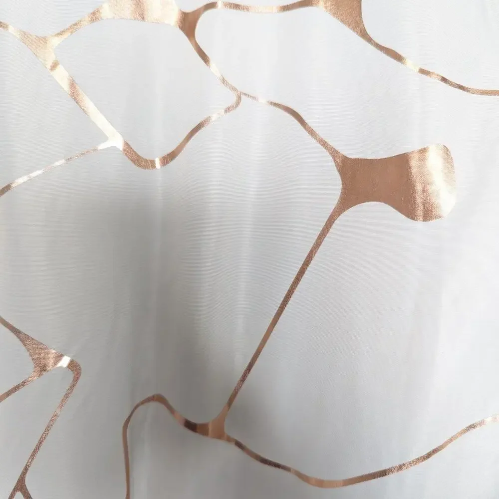 Lime & Vine White Rose Gold Swirl Pattern Cropped Jacket Long Sleeve Zip Up M - Picture 5 of 12